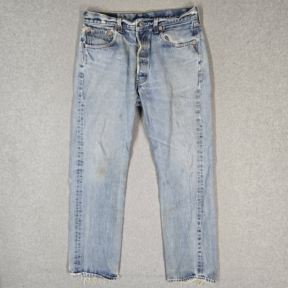 VINTAGE Levi's 501xx Men Jeans 34X34 Blue Denim Original Straight 90s USA READ